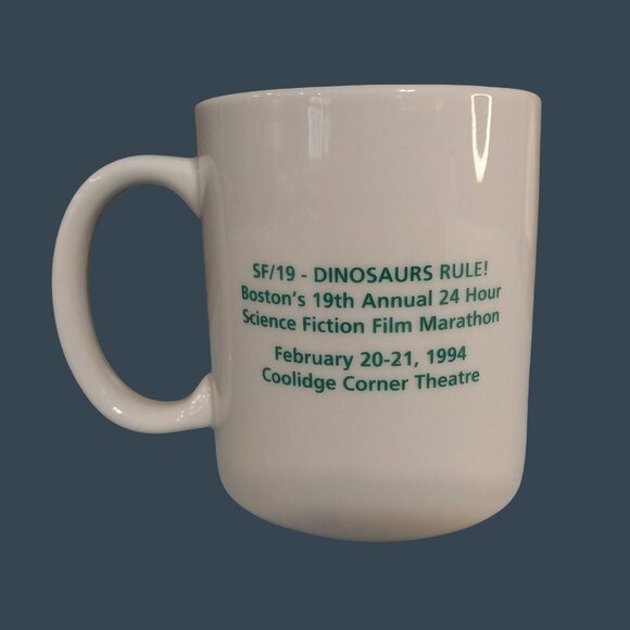 Science Fiction Film Marathon Mug Merch 1994 Dinosaurs Rule SF/19 Boston Vintage - Picture 2 of 4